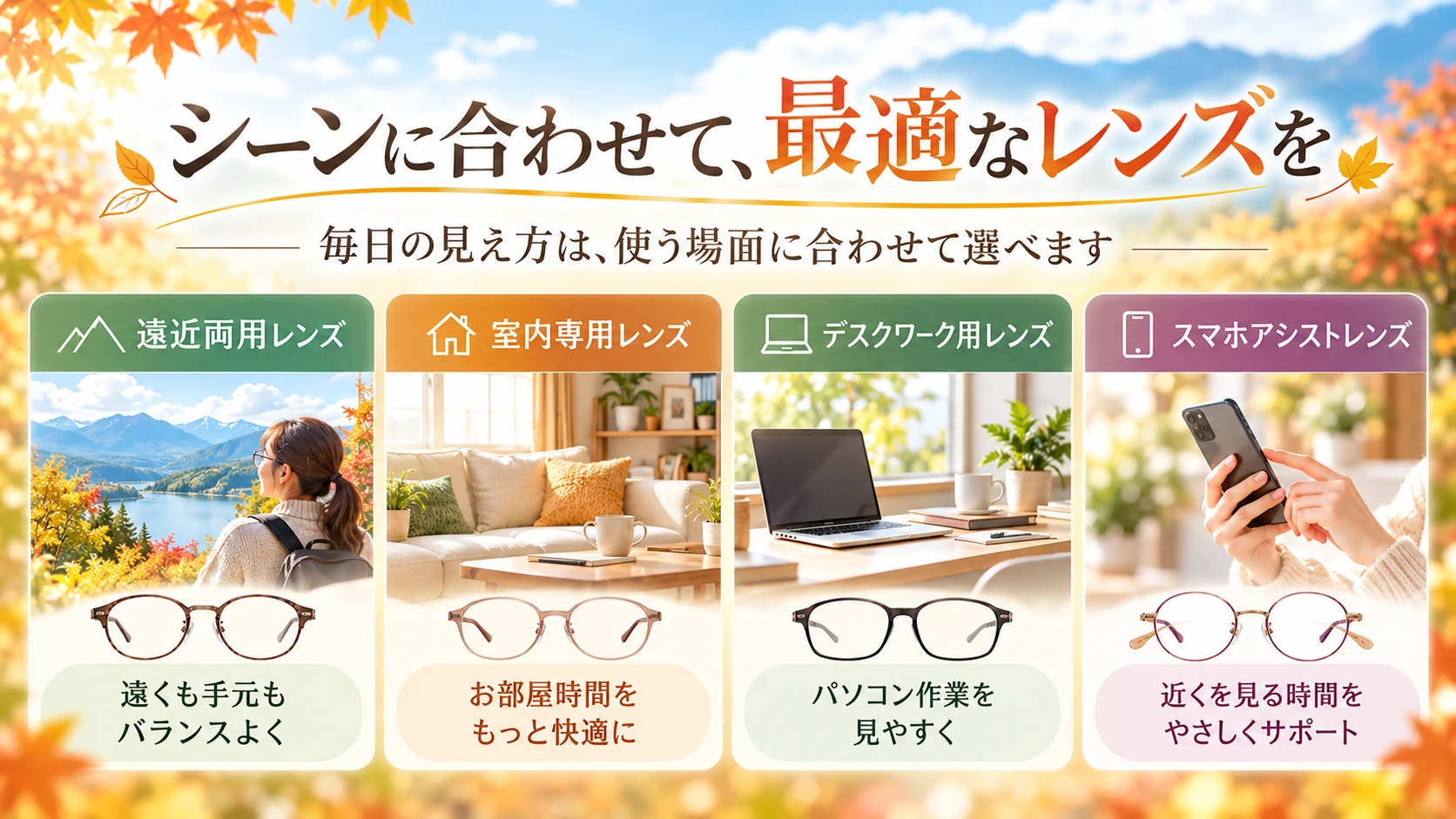 シーンに合わせて最適なレンズを