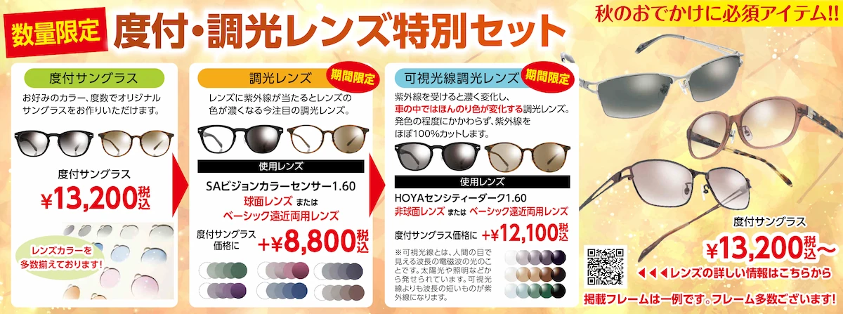 ツカダの度付・調光レンズ特別セット